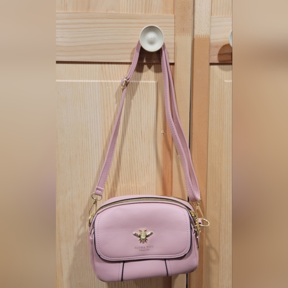 Light Pink Crossbody Bag with Gold Hardware